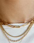 Elongated Thick Rectangle Chain Necklace - Melt'm Jewelry
