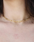Elongated Thick Rectangle Chain Necklace - Melt'm Jewelry