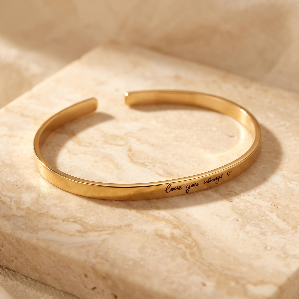 Custom Handwriting Cuff, 4mm Gold Filled Bracelet, Actual Handwriting Engraving, Personalized Memorial Jewelry
