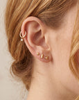 Teeny Tiny Pyramid Flat Back Earrings 14k Solid Gold (SINGLE), Internally Threaded Ear piercings - Melt'm Jewelry