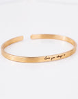 Custom Handwriting Cuff, 4mm Gold Filled Bracelet, Actual Handwriting Engraving, Personalized Memorial Jewelry