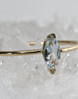 Marquise Cut Aquamarine Engagement Ring, 14k Gold March Birthstone Ring - Melt'm Jewelry