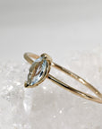 Marquise Cut Aquamarine Engagement Ring, 14k Gold March Birthstone Ring - Melt'm Jewelry