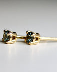 Tiny Blue Montana Sapphire Earrings 14k Gold (SINGLE or PAIR) - Melt'm Jewelry