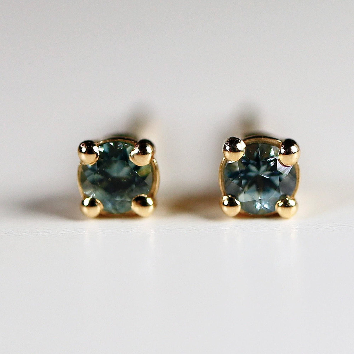 Tiny Blue Montana Sapphire Earrings 14k Gold (SINGLE or PAIR) - Melt'm Jewelry