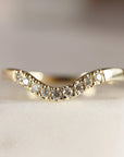Curved Diamond Wedding Band, Matching Ring Gold Band - Melt'm Jewelry