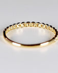 Bezel Half Eternity Stacking Ring 14k Solid Gold, Eternity Wedding Band - Melt'm Jewelry