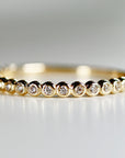 Bezel Half Eternity Stacking Ring 14k Solid Gold, Eternity Wedding Band - Melt'm Jewelry