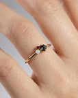 Dainty Cluster Gemstone Promise Ring with Alexandrite, Opal, Ruby - Melt'm Jewelry