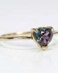 14K Gold Heart Cut Alexandrite Ring – June Birthstone Engagement Ring - Melt'm Jewelry