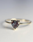 14K Gold Heart Cut Alexandrite Ring – June Birthstone Engagement Ring - Melt'm Jewelry