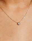 Sterling Silver Floating CZ Pebble Necklace - Melt'm Jewelry