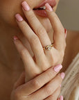 Round Rose Cut Clear Diamond Ring in 14k Gold - Melt'm Jewelry