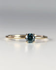 14k Gold Minimalist Blue Diamond Engagement Ring - Melt'm Jewelry