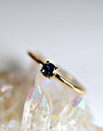 14k Gold Minimalist Blue Diamond Engagement Ring - Melt'm Jewelry