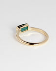 One of a Kind Green Tourmaline Ring, 14K Solid Gold Baguette Ring, October Birthstone Ring, East West Gemstone Ring - Melt'm Jewelry