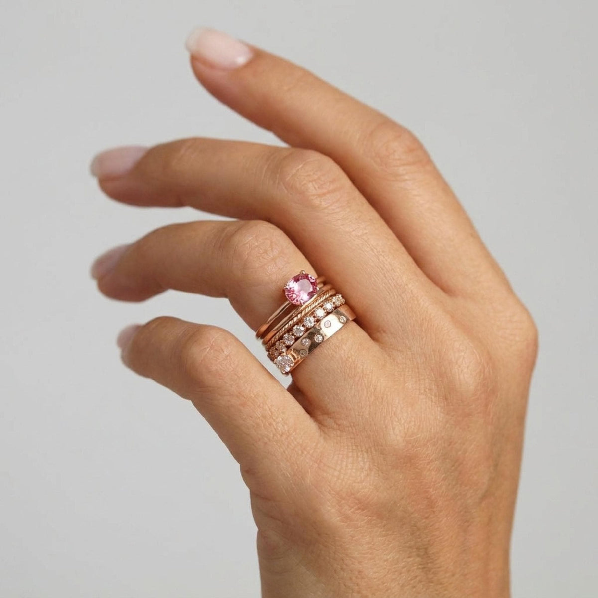 Pink Tourmaline Ring, 14K Solid Gold Oval Tourmaline Ring, October Birthstone Ring, Natural Pink Gemstone Ring - Melt'm Jewelry