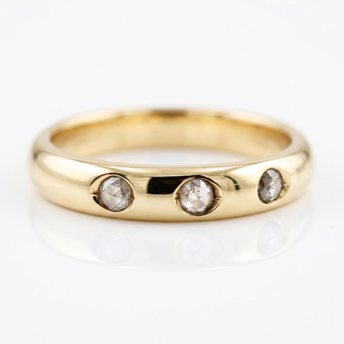 Flush Set Diamond Dome Wedding Band Ring - Melt'm Jewelry