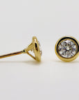 0.45 ct. Martini Bezel Set Moissanite Earrings 14k Gold - Melt'm Jewelry
