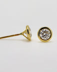 0.45 ct. Martini Bezel Set Moissanite Earrings 14k Gold - Melt'm Jewelry