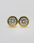 0.45 ct. Martini Bezel Set Moissanite Earrings 14k Gold - Melt'm Jewelry