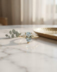 Diamond Pear Aquamarine Engagement Ring - Melt'm Jewelry