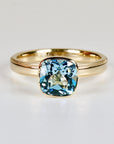 Cushion Cut Blue Topaz Engagement Ring in 10k Gold - Melt'm Jewelry