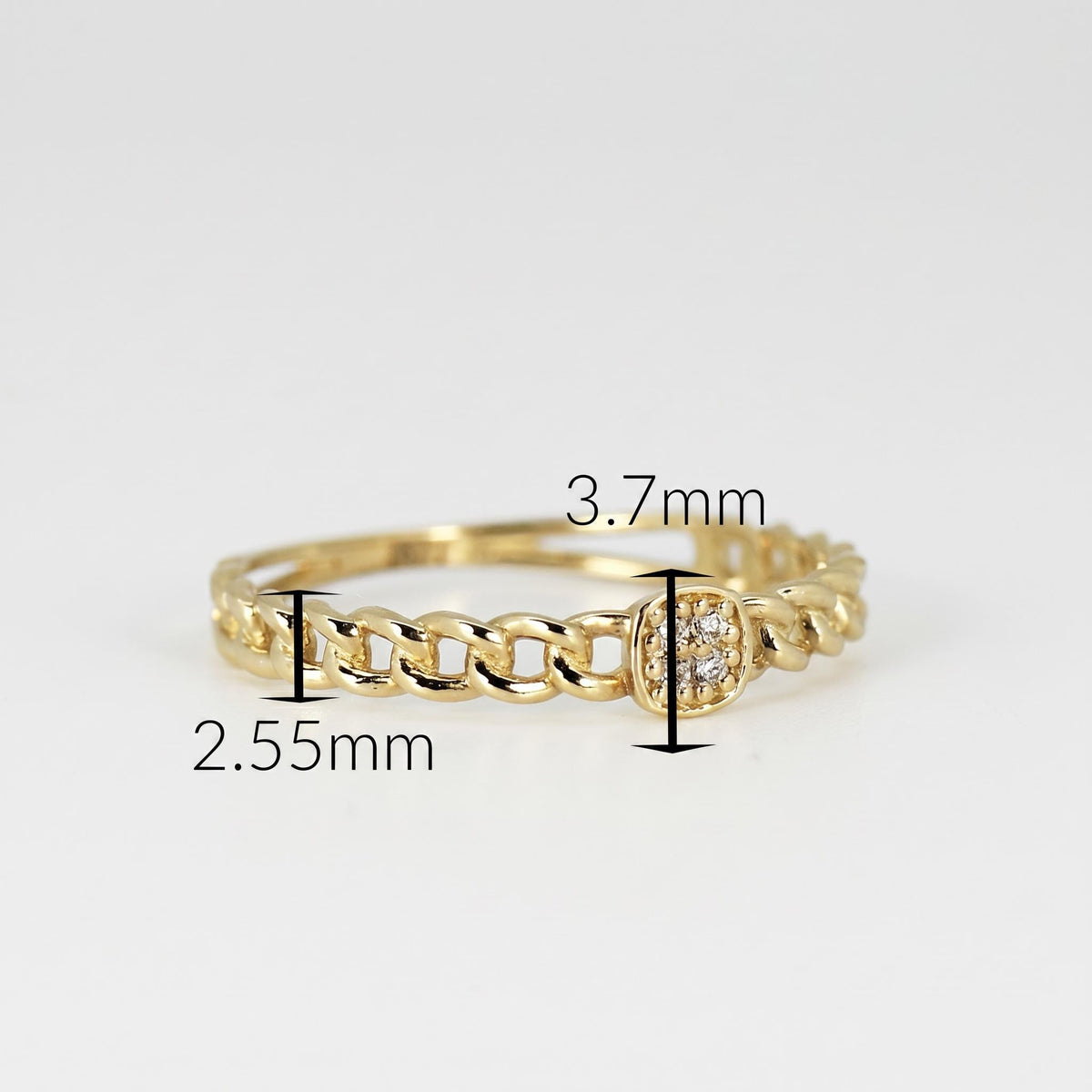 Square Pave Diamond Ring 14k Gold - Melt'm Jewelry