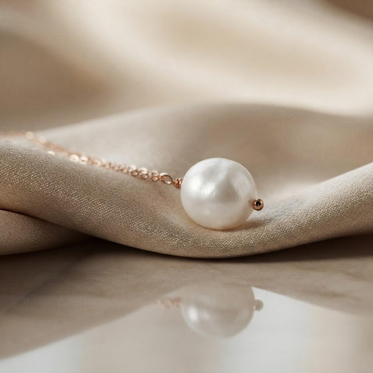 Rose Gold Natural Pearl Necklace - Melt'm Jewelry