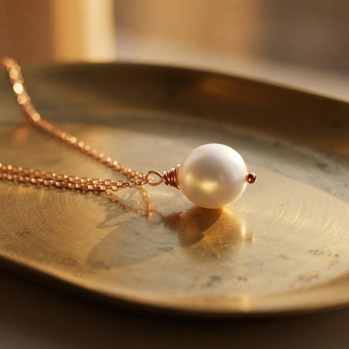Rose Gold Natural Pearl Necklace - Melt'm Jewelry