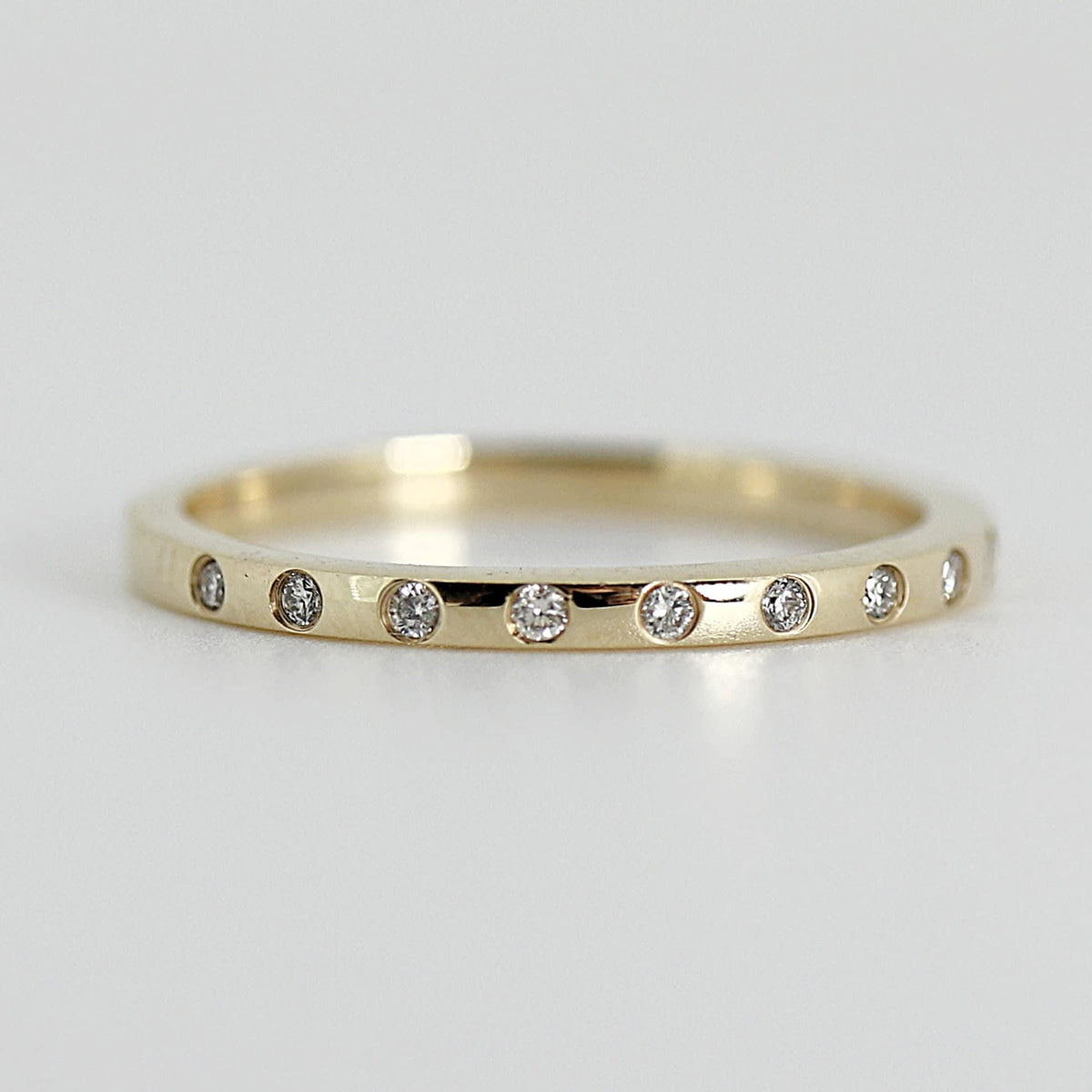 Flush Set Diamond Wedding Band - Melt'm Jewelry