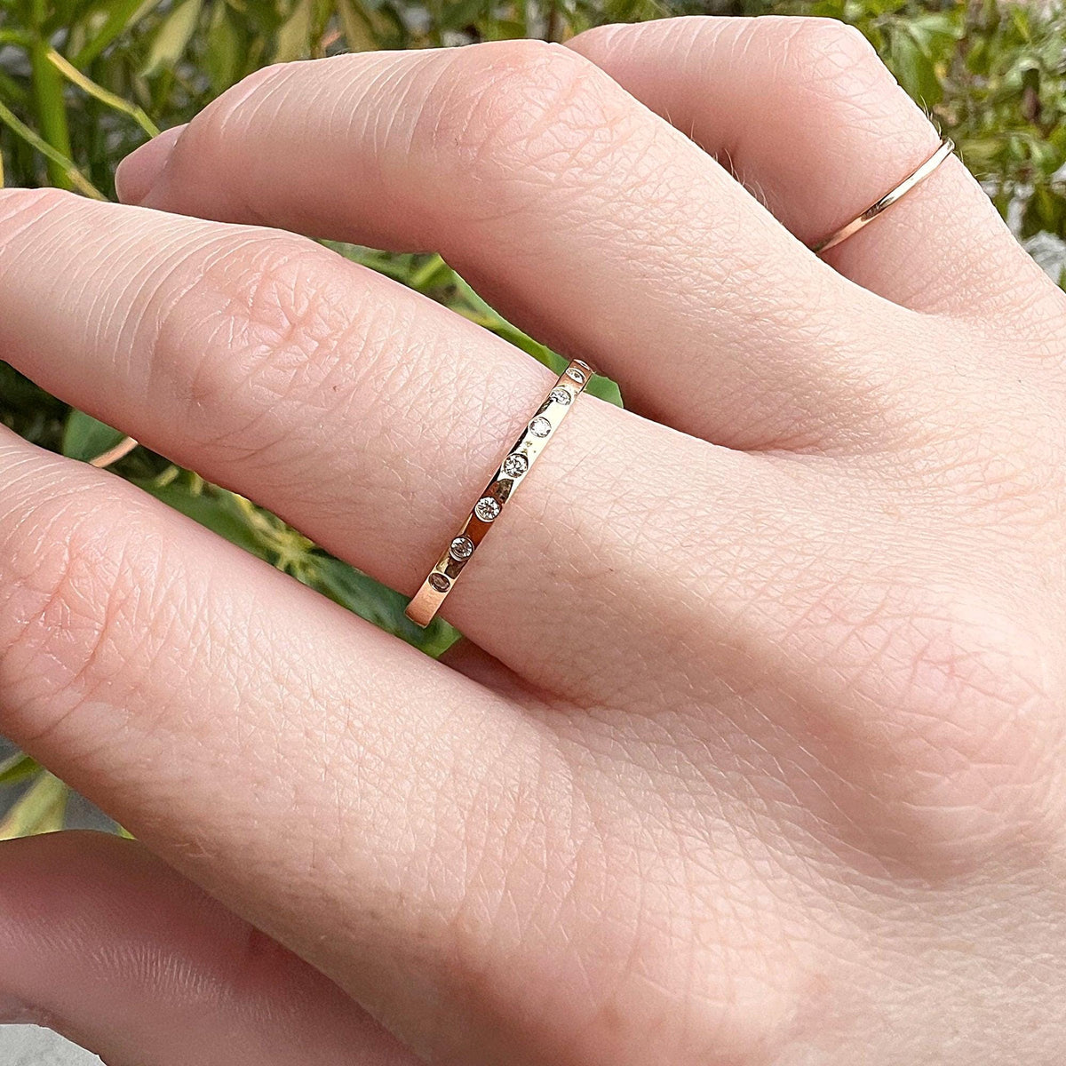Flush Set Diamond Wedding Band - Melt'm Jewelry