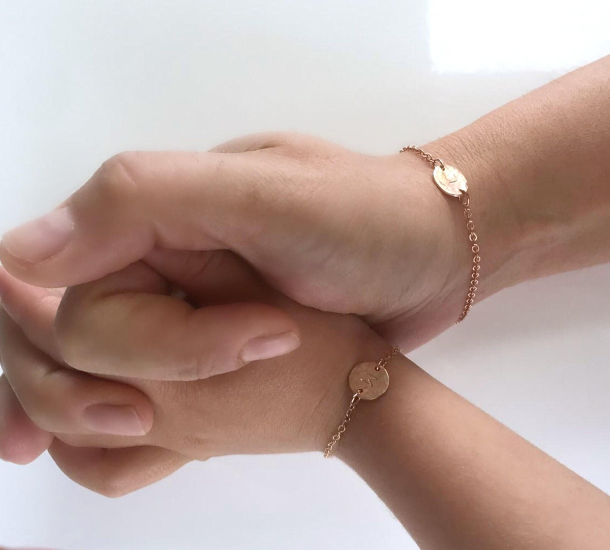 Mother Daughter Initial Bracelet Set - Melt'm Jewelry