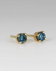Blue Diamond Earrings 14k Gold (SINGLE or PAIR) - Melt'm Jewelry