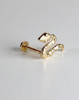 Snake Flat Back Earrings 14k Solid Gold (SINGLE OR PAIR), Serpent Stack Earrings - Melt'm Jewelry