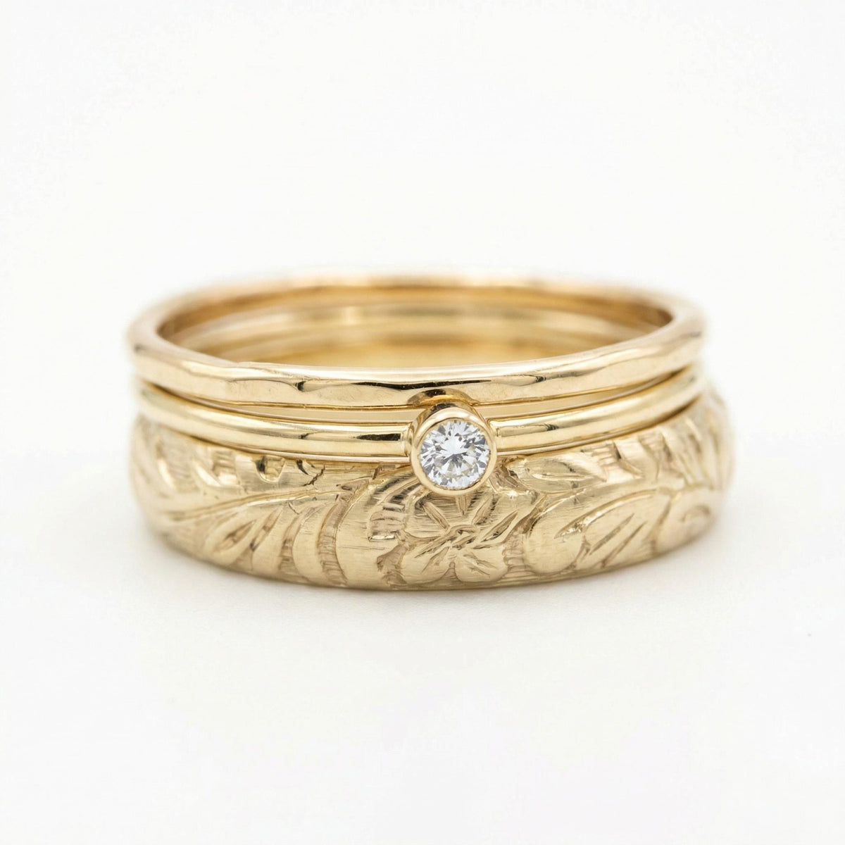Art Nouveau Romantic Floral Wedding Band Ring Art Nouveau Romantic - Melt'm Jewelry
