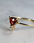 Diamond & Garnet Ring 14k Gold - Melt'm Jewelry