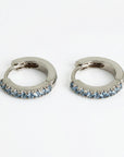 Mini Aquamarine Huggie Earrings in 14k White, Rose or Yellow Gold (Single or Pair) - Melt'm Jewelry
