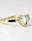Toi et Moi Ring 14k Gold, Moonstone & Aquamarine Engagement Ring, You and Me Ring - Melt'm Jewelry