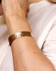 Wide Hammered Gold Cuff Bracelet Personalized - Melt'm Jewelry