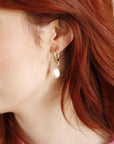 Gold Filled Pearl Hoop Earrings - Melt'm Jewelry