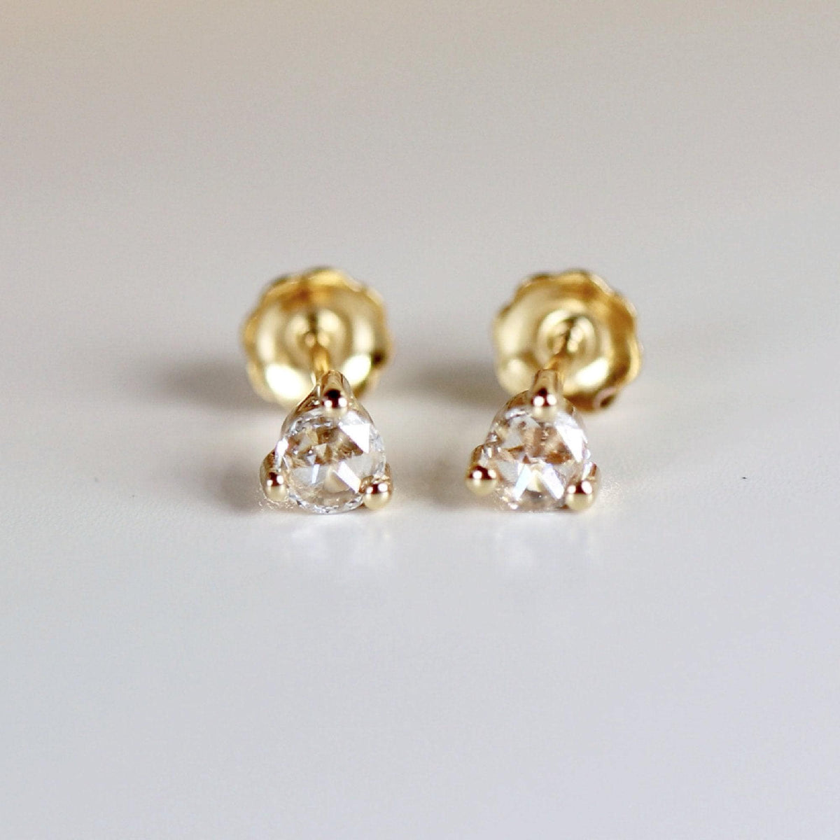 Rose Cut Diamond Earrings in 14k Gold - Melt'm Jewelry