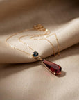 14k Gold Pink and Green Tourmaline Drop Necklace - Melt'm Jewelry