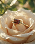 14k Gold East West Garnet Ring - Melt'm Jewelry