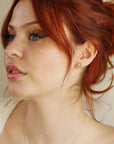 Aquamarine Stud Earrings 14k Solid Gold - Melt'm Jewelry