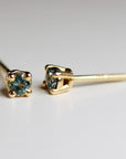 Tiny Blue Montana Sapphire Earrings 14k Gold (SINGLE or PAIR) - Melt'm Jewelry