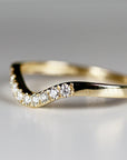 Curved Diamond Wedding Band, Matching Ring Gold Band - Melt'm Jewelry