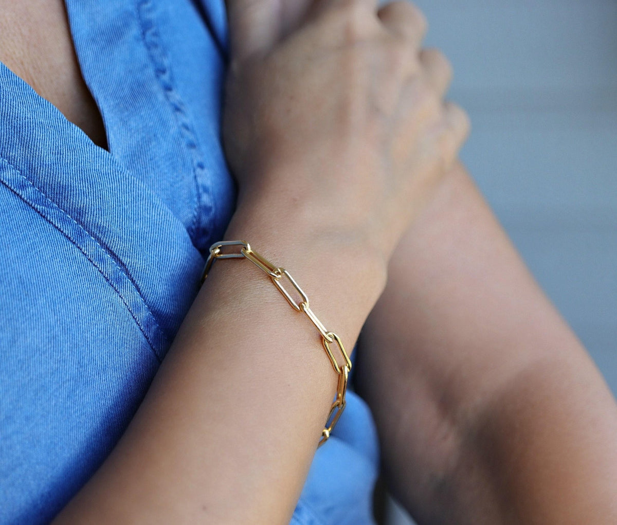 Gold Chunky Bracelet, Gold Filled Link Chain Bracelet - Melt'm Jewelry