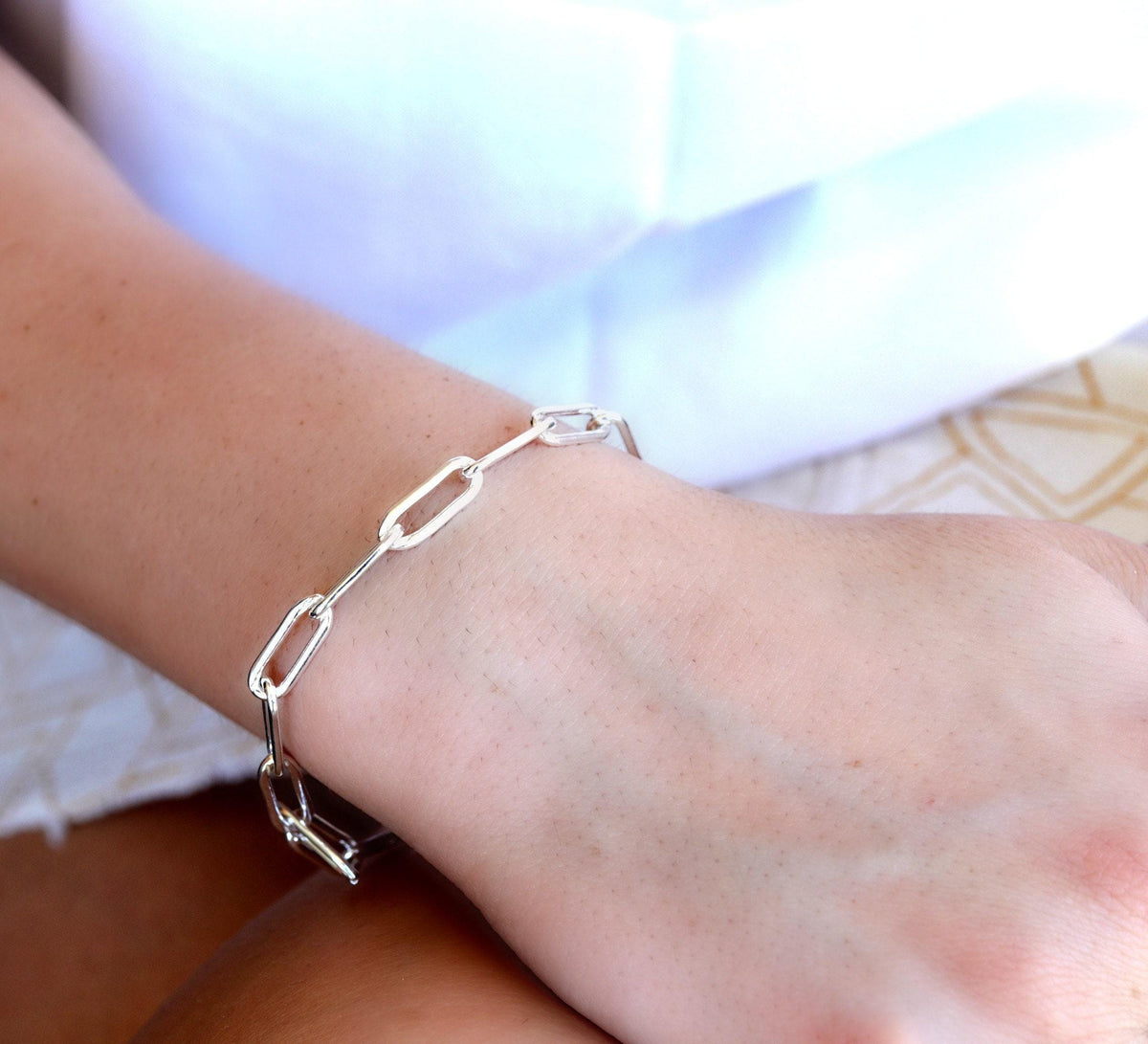 Gold Chunky Bracelet, Gold Filled Link Chain Bracelet - Melt'm Jewelry