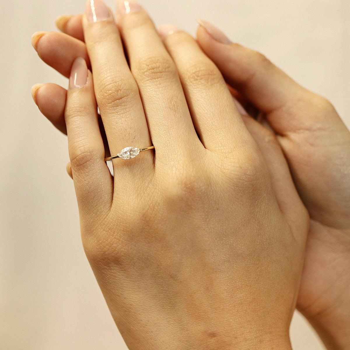 Marquise Moissanite Ring in 14k Gold - Melt'm Jewelry